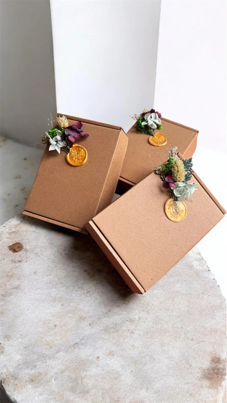 Geschenkkartons mit Wachssiegel, jedes Geschenk einzeln verpackt