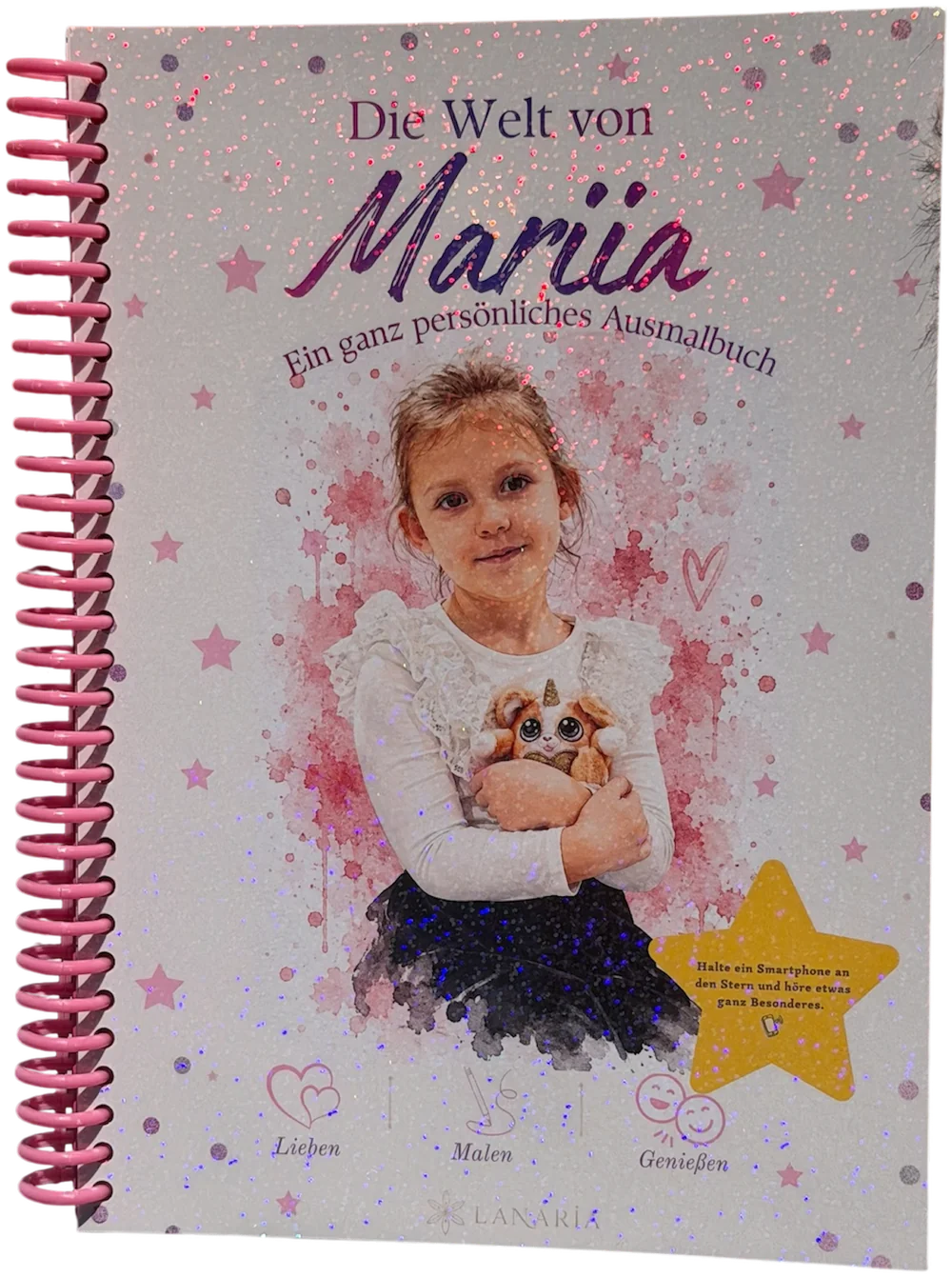 Malbuch-Cover „Die Welt von Mariia“ mit holografischem Cover
