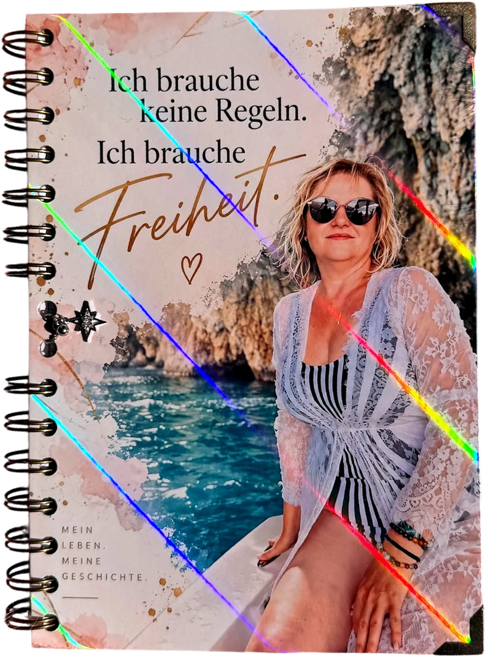 Notizbuch mit holografischem Cover „Freiheit“