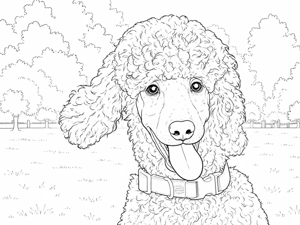 Ausmalbild von Lusi, dem Pudel