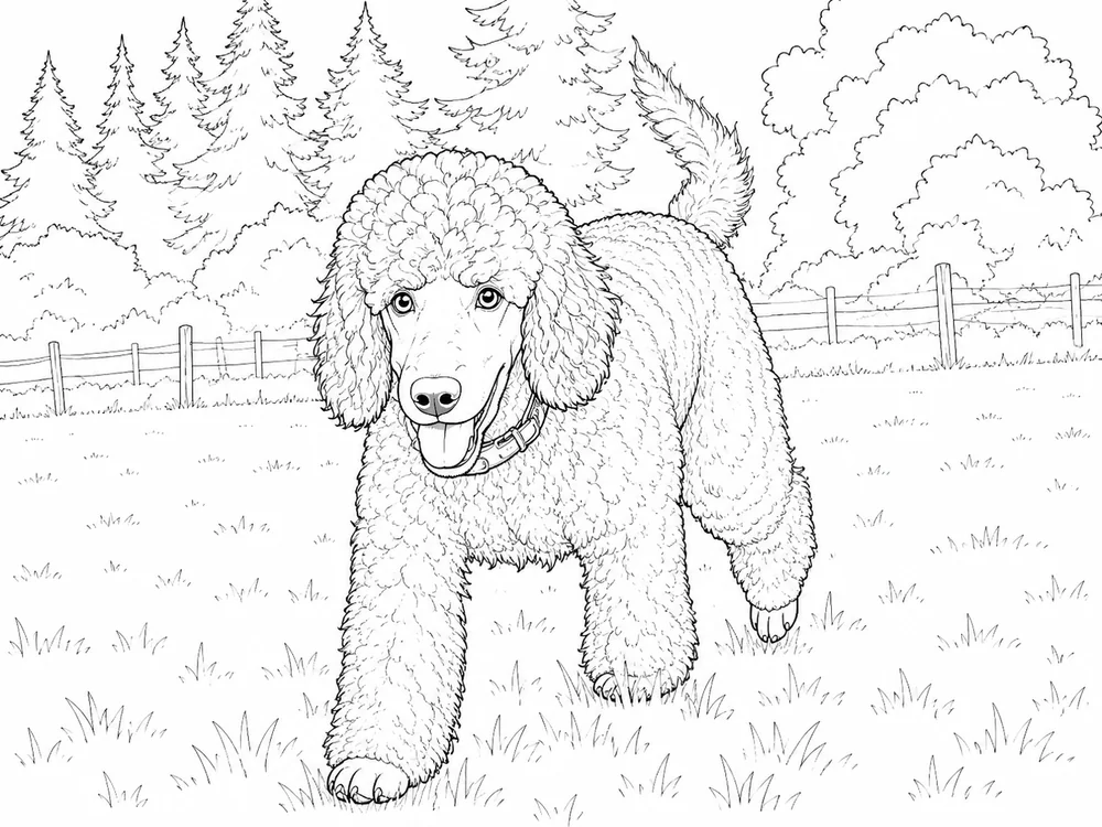 Ausmalbild von Lusi, dem Pudel
